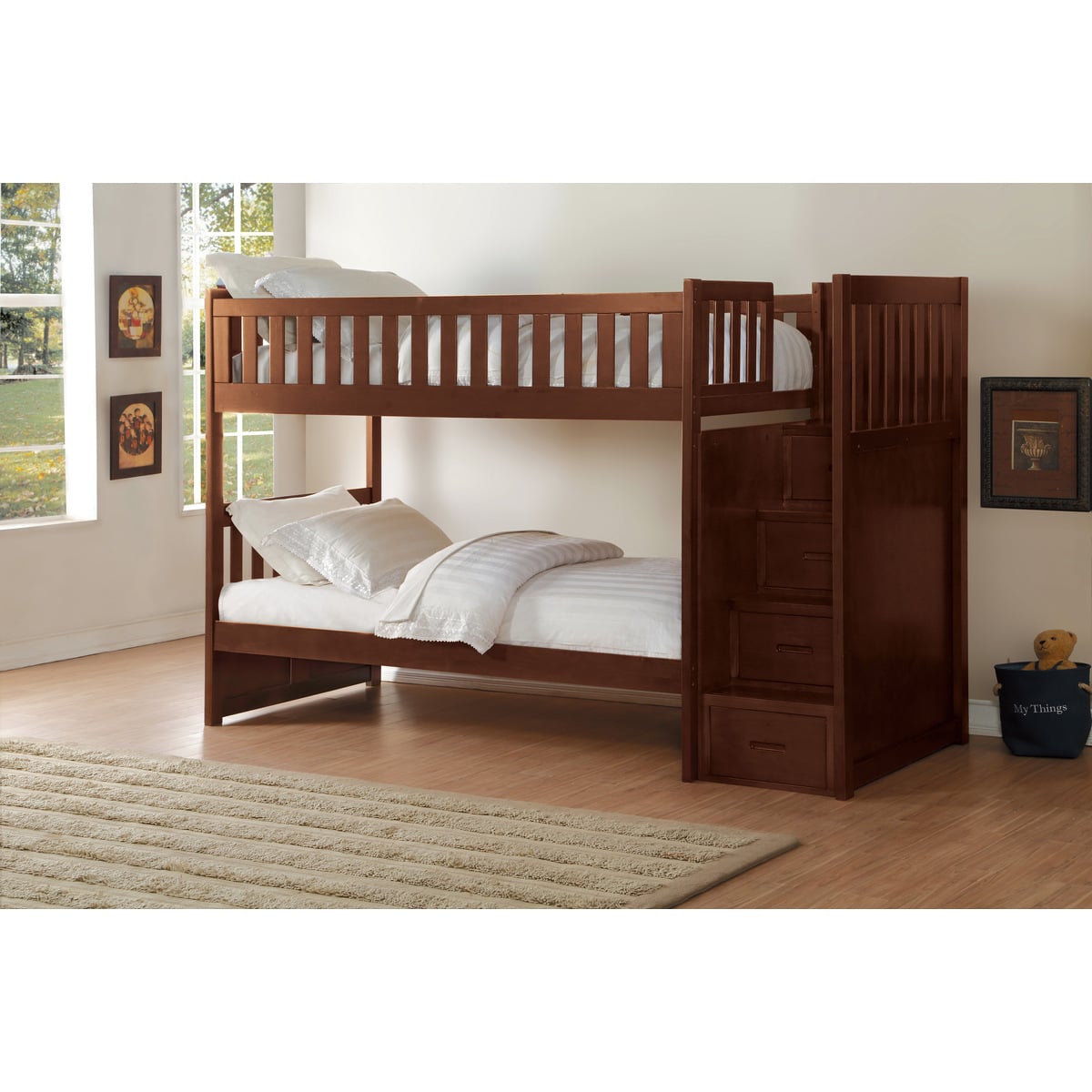 Homelegance Rowe Twin/Twin Step Bunk Bed