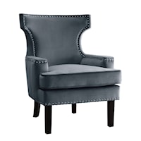 Glam Accent Chair with Nailhead Trim