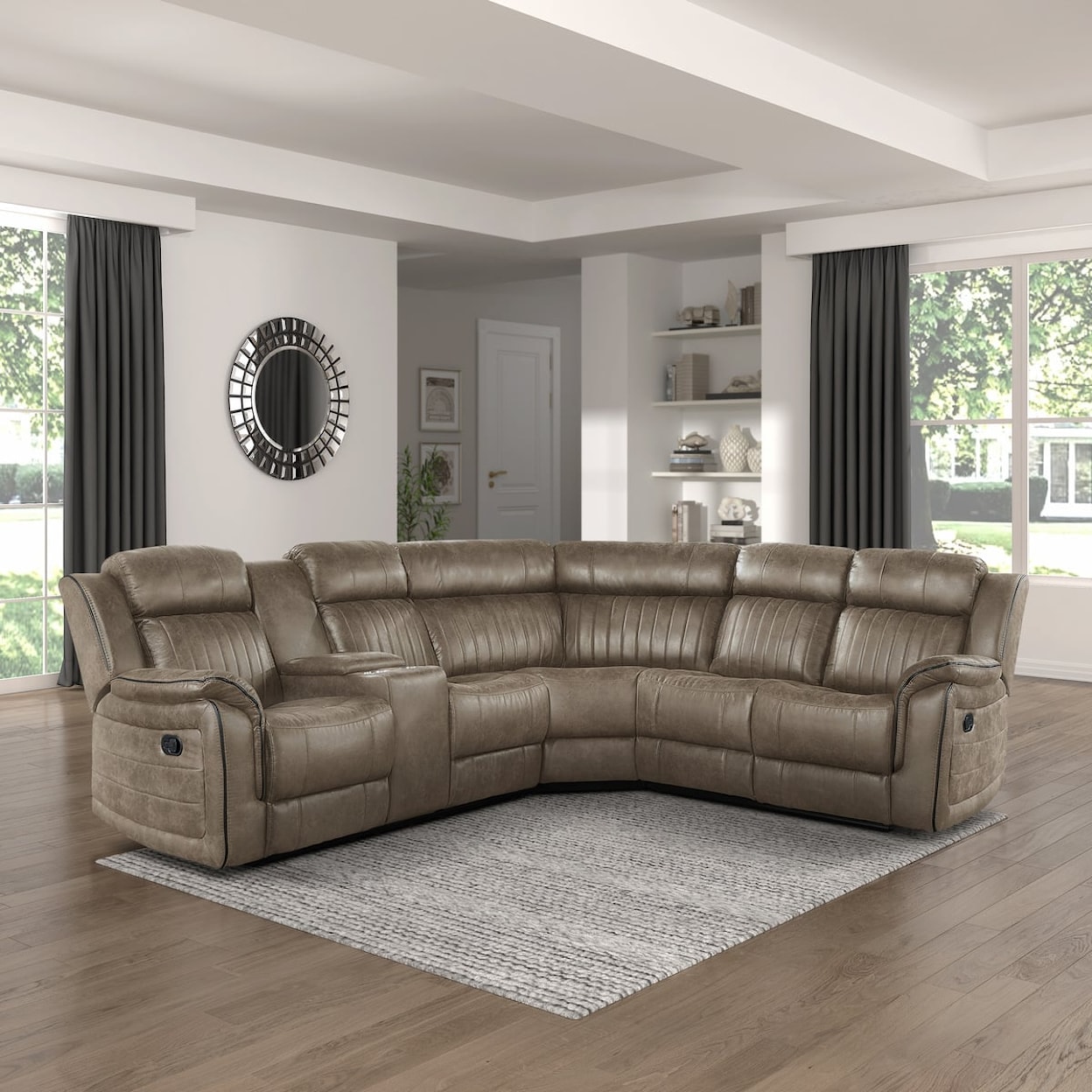 Homelegance Furniture Centeroak 3-Piece Reclining Sectional