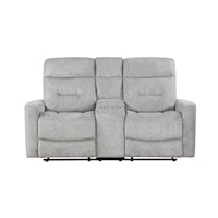 Casual Reclining Loveseat with Center Console