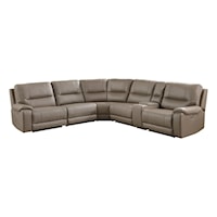 Casual 6-Piece Modular Power Reclining Sectional Sofa with Power Headrests