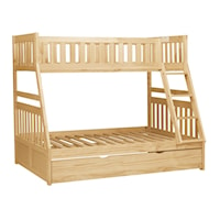 Transitional Twin/Full Bunk Bed with Twin Trundle