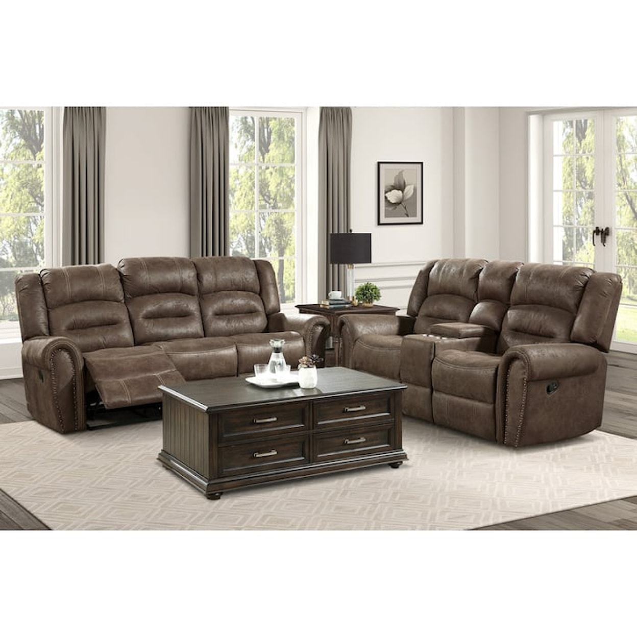 Homelegance Furniture Creighton Double Reclining Sofa