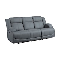 Casual Double Reclining Sofa with Pillow Arms