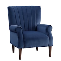 Transitional Accent Chair with Channel Tufting and Rolled Arms