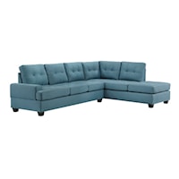 Transitional 2-Piece Reversible Sectional Sofa with Drop-Down Cup Holders