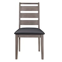Industrial Side Chair with Ladder Back and Upholstered Seat