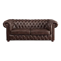 Traditional Sofa with Button Tufting and Rolled Arms