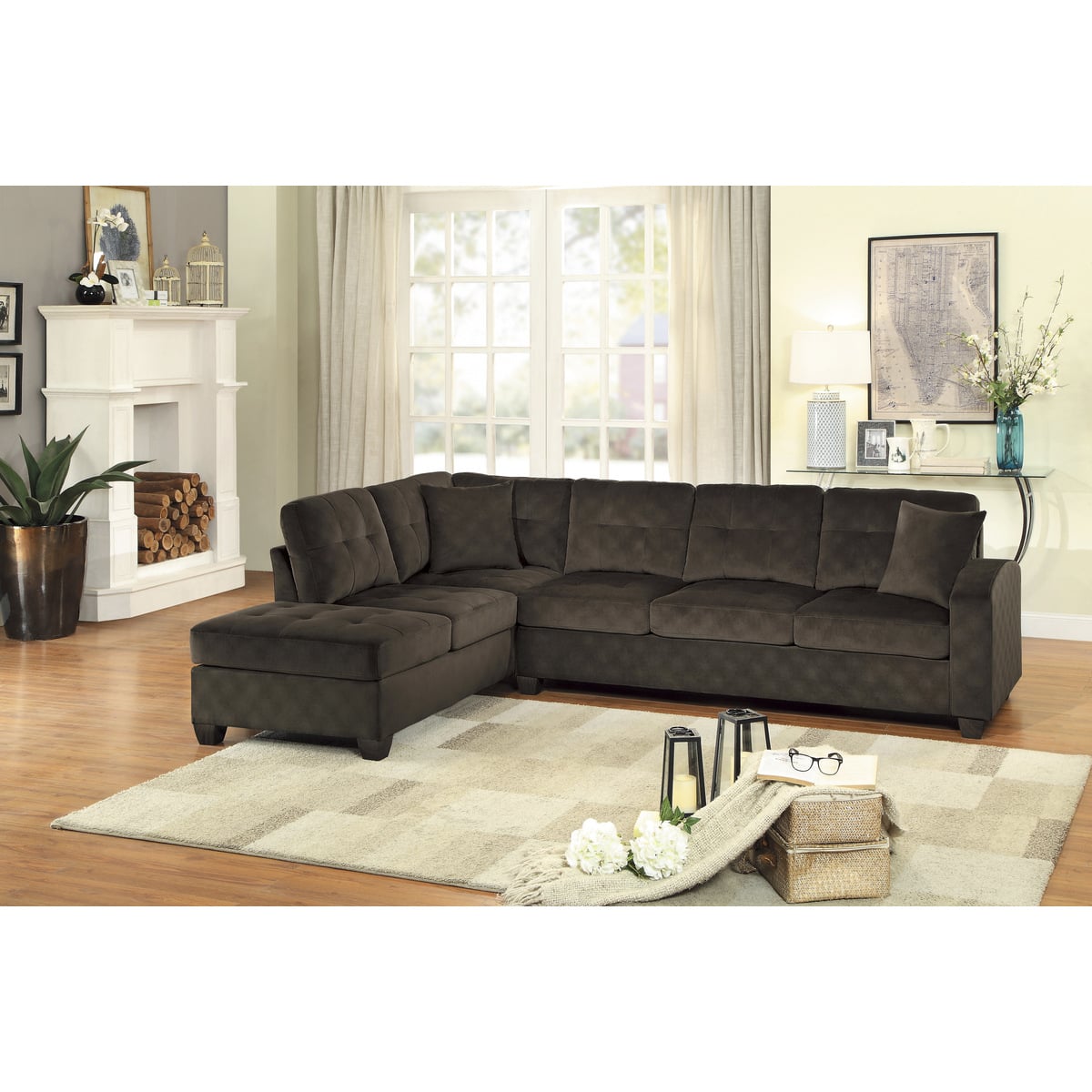 Homelegance Emilio 2-Piece Chaise Sectional