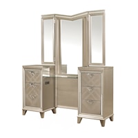 Vanity Dresser With Mirror And Led Lighting
