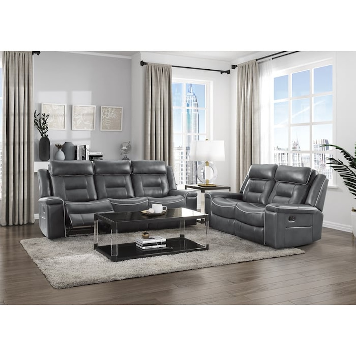 Homelegance Furniture Darwan Lay Flat Reclining Sofa