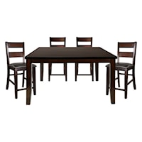 Transitional 5-Piece Counter Height Dining Set