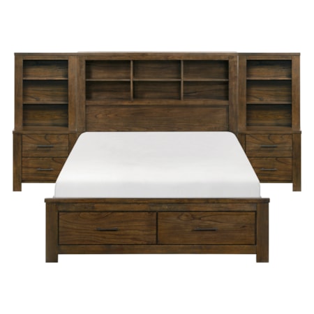 5-Piece Full Wall Platform Bed