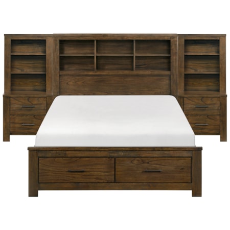 5-Piece Full Wall Platform Bed