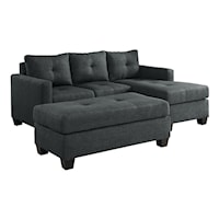 2-Piece Reversible Sofa Chaise with Ottoman