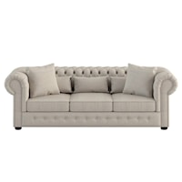 Transitional Chesterfield Sofa with Rolled Arms and Tufted Back