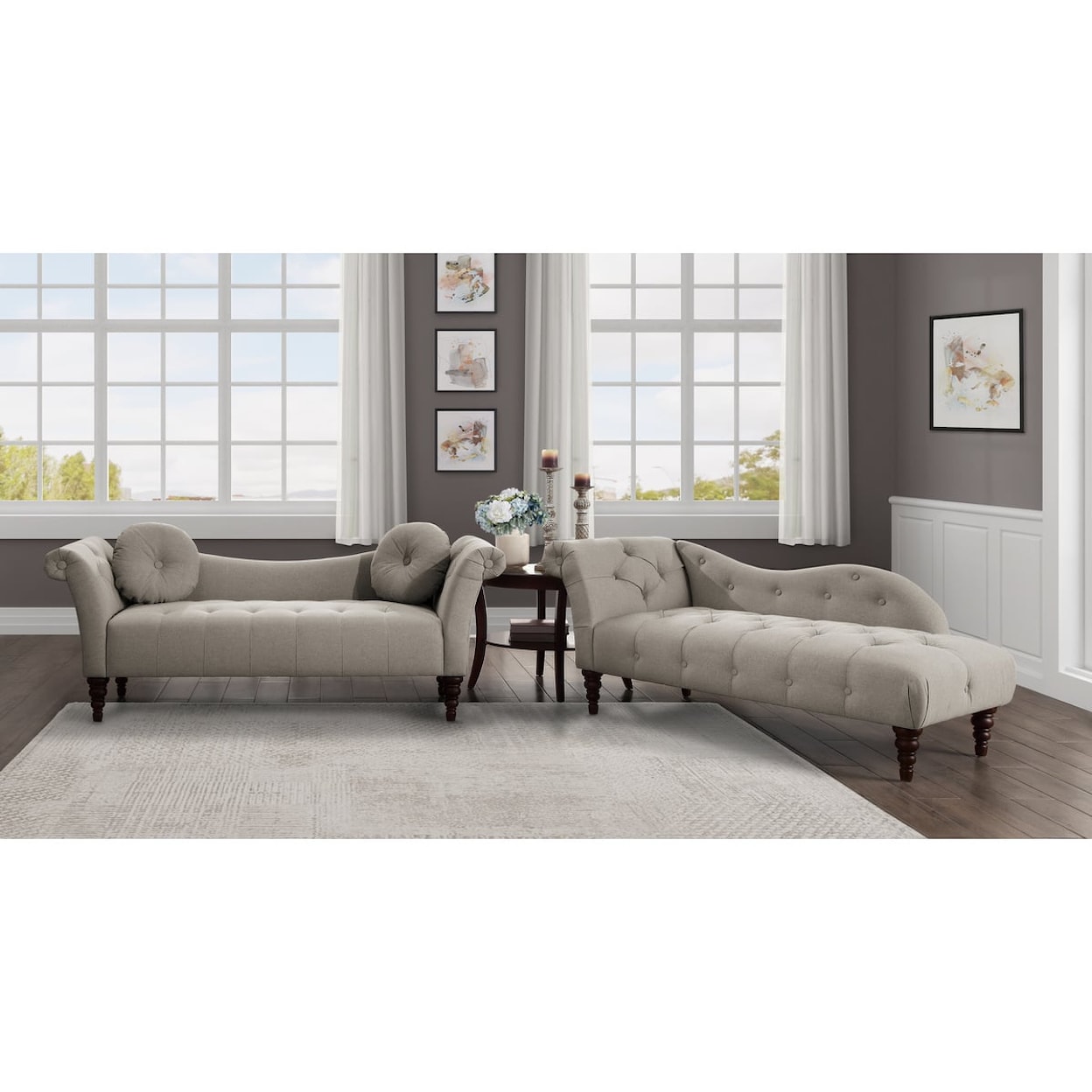 Homelegance Hill Blue Chaise