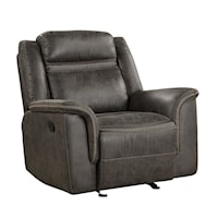 Casual Glider Reclining Chair with Pillow Arms