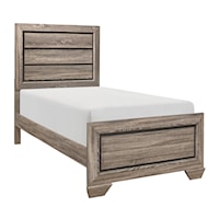 Rustic Twin Panel Bed with Natural Finish