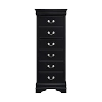 Traditional 6-Drawer Lingerie Chest with Hidden Felt-Lined Jewelry Drawer