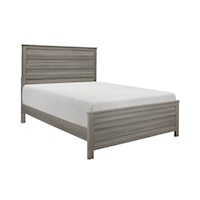 Transitional California King Panel Bed with Horizontal Accented Head & Footboard