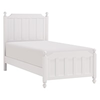 Farmhouse Twin Panel Bed with Turned Legs