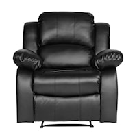 Casual Manual Reclining Chair with Pillows Armrests