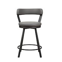 Industrial Counter Height Swivel Chair with Bi-Cast Vinyl Upholstery