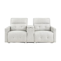 Power Double Reclining Love Seat With Center Console And Power Headrests