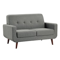 Mid-Century Modern Loveseat with Tufted Detail