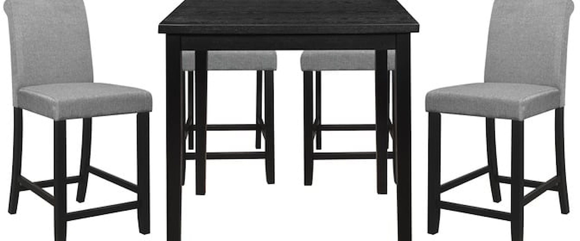 Transitional Counter Height Five Piece Dining Set