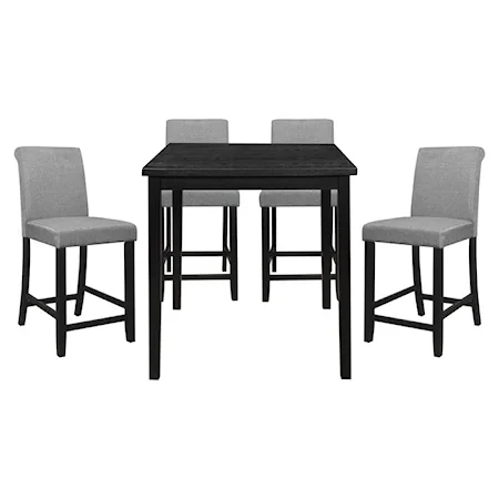 Transitional Counter Height Five Piece Dining Set