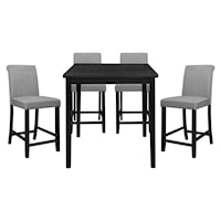 Transitional Counter Height Five Piece Dining Set