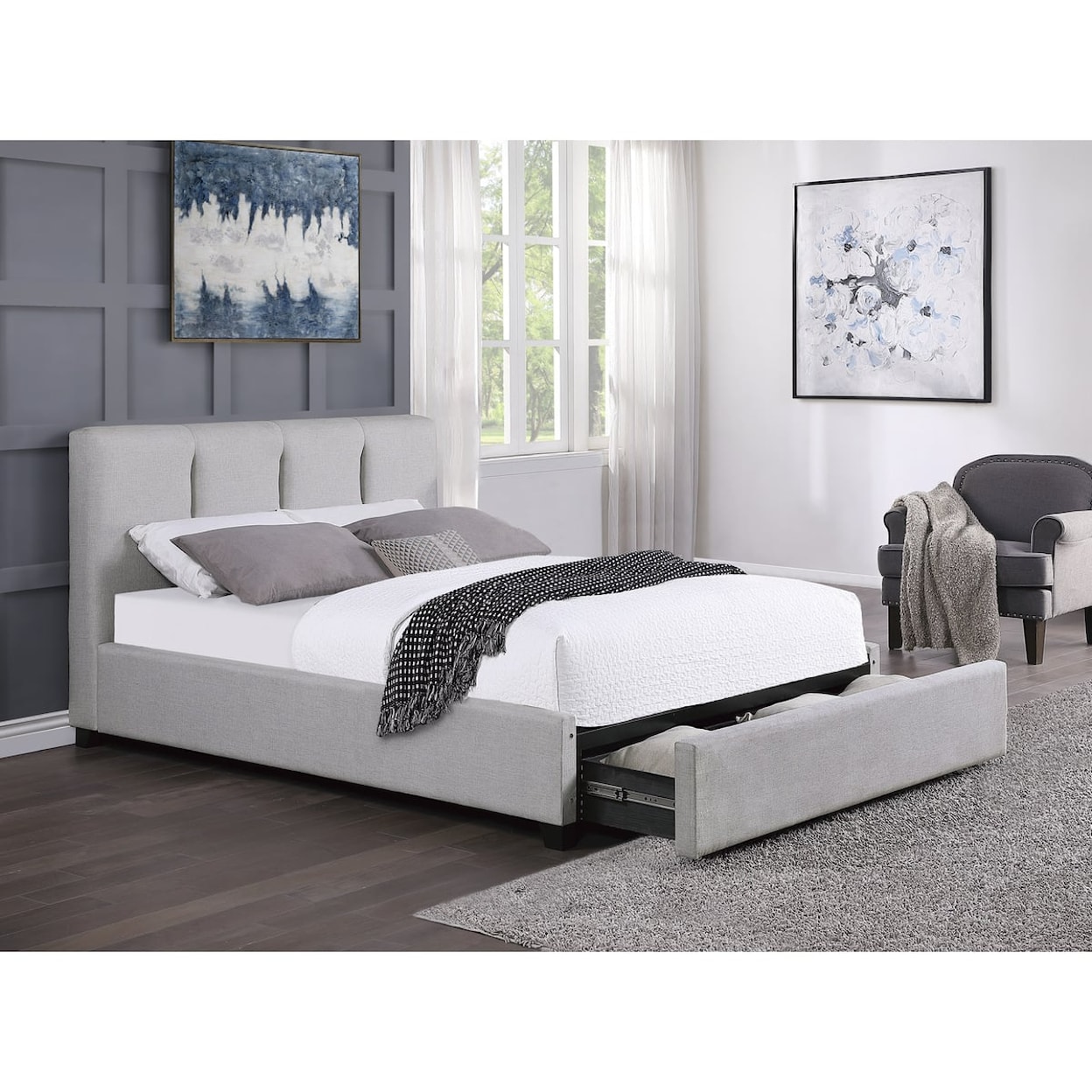 Homelegance Aitana King Bed with Footboard Storage