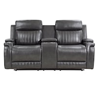 Transitional Reclining Loveseat with Center Console