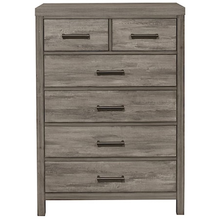 6-Drawer Chest with Bar Pulls