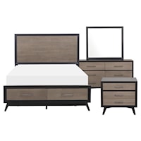 Contemporary 4-Piece Queen Bedroom Set with Footboard Storage