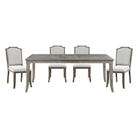 Traditional 5-Piece Dining Set with with Upholstered Seats