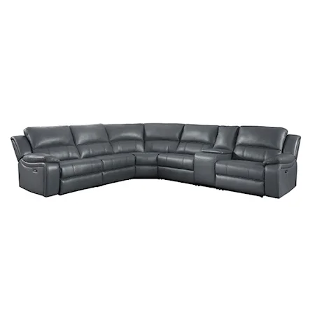 Casual 6-Piece Modular Power Reclining Sectional