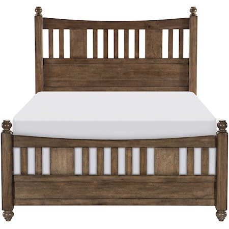 Rustic King Bed with Finial Topped Posts