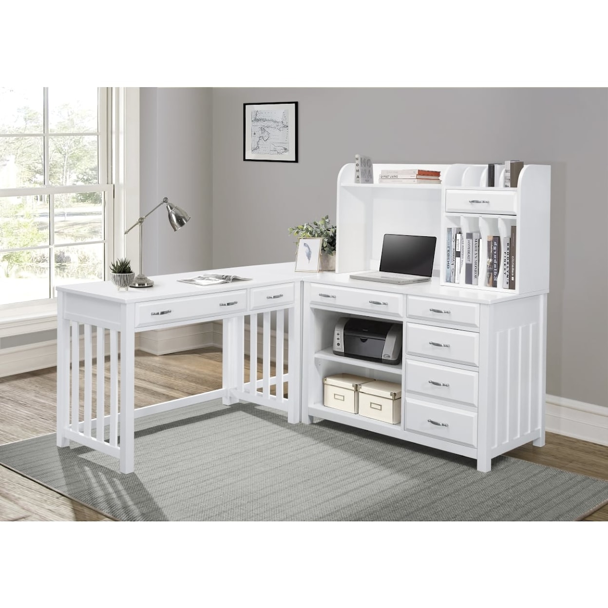 Homelegance Furniture Blanche Desk with Hutch