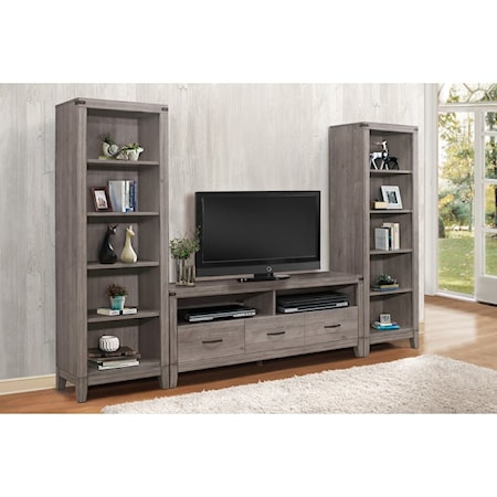 3-Drawer Rectangular TV Console