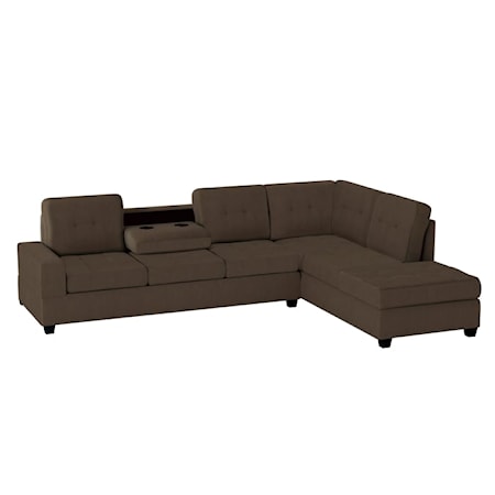 2-Piece Sectional Sofa with Ottoman