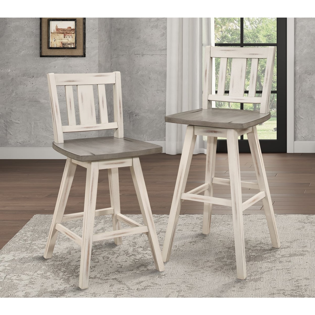 Homelegance Furniture Amsonia Counter Height Swivel Chair