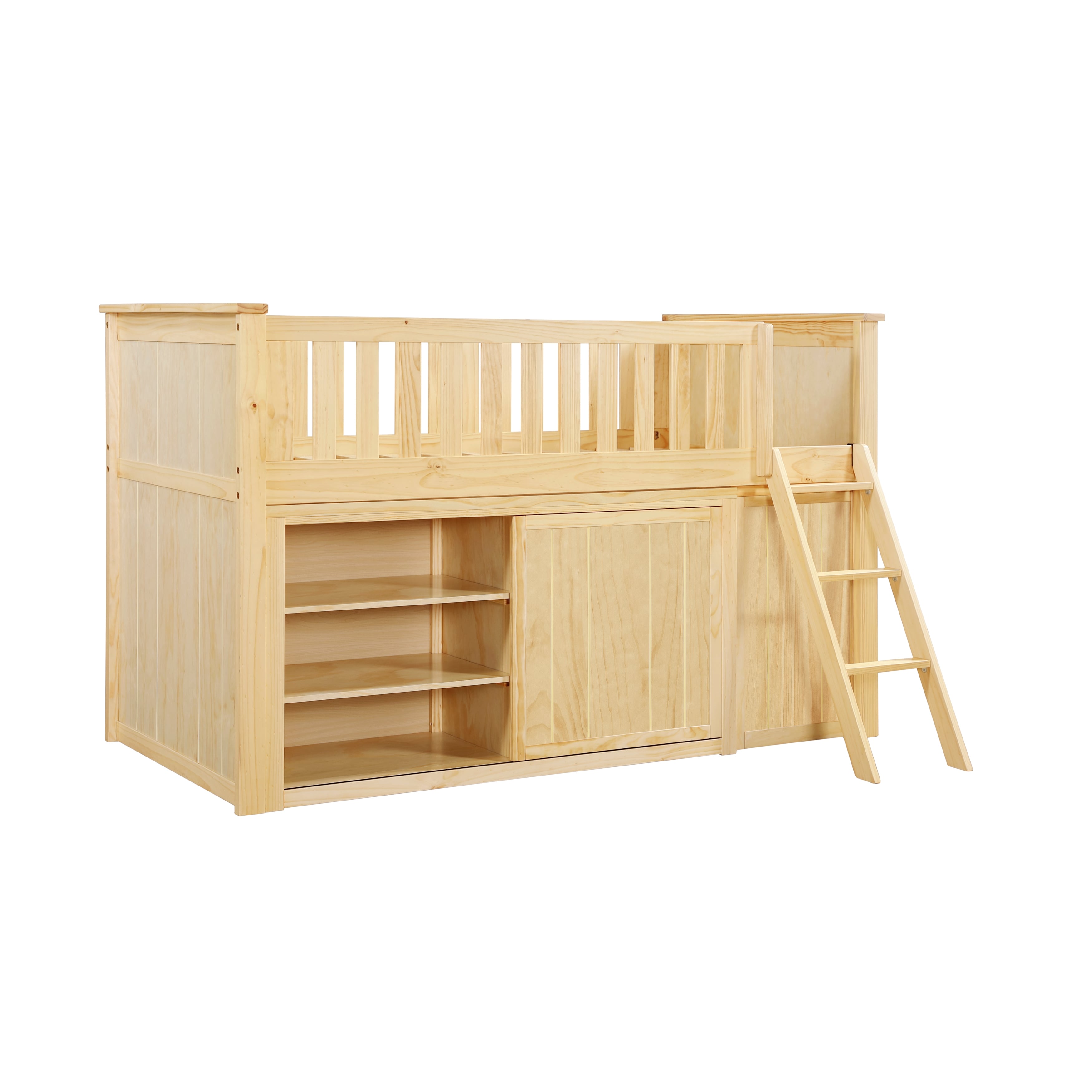 Low Loft Bunk Bed with Dresser