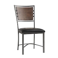 Industrial Side Dining Chair with Faux Leather Seating