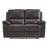 Transitional Reclining Loveseat with Pillow Arms