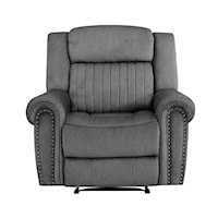 Transitional Recliner with Nailhead Trim
