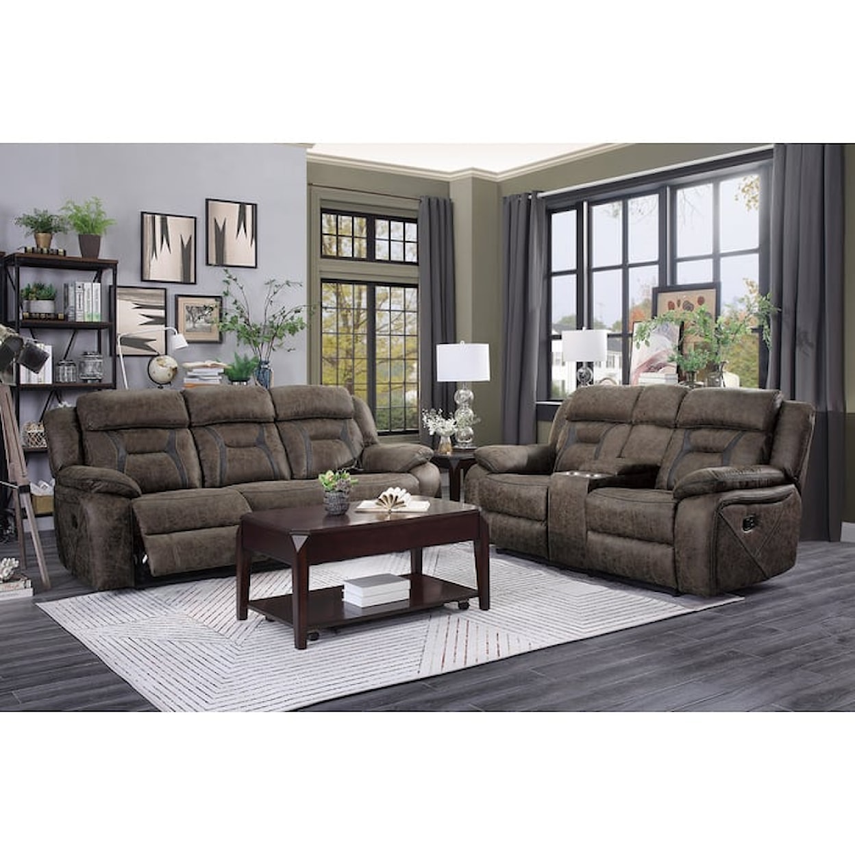 Homelegance Furniture Hill Madrona Double Reclining Sofa