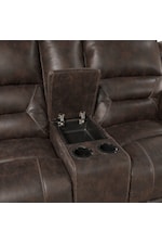 Homelegance Furniture Hazen Casual Manual Dual Reclining Loveseat with Center Console and Cupholders